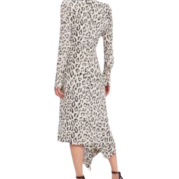 A.L.C. Eden Leopard Asymmetrical Silk Dress - Picture 6 of 12